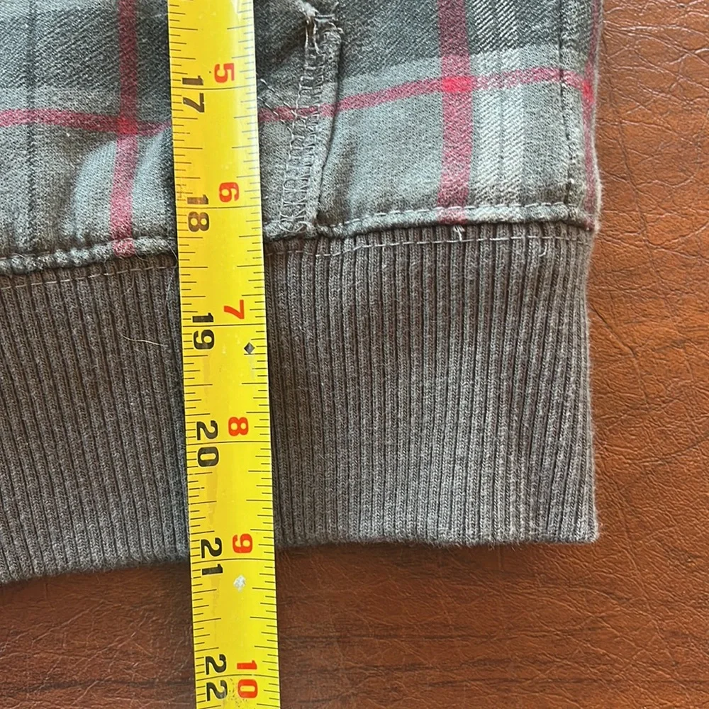 Kid’s Plaid Fleece-lined Zip-up Hoodie Sweatshirt sz 8